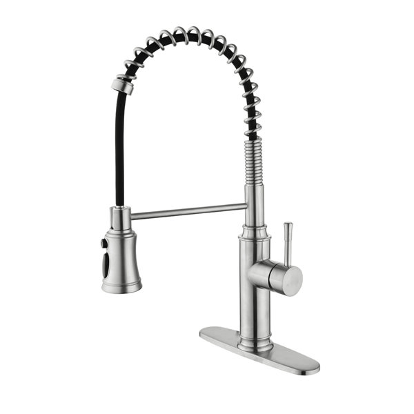 LOONGFIELD Pull Down Single Handle Spring Kitchen Faucet Wayfair